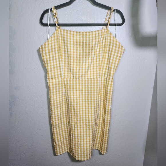 Sky And Sparrow Yellow Gingham Tie Back Mini Dress Size XXL - Picture 11 of 13